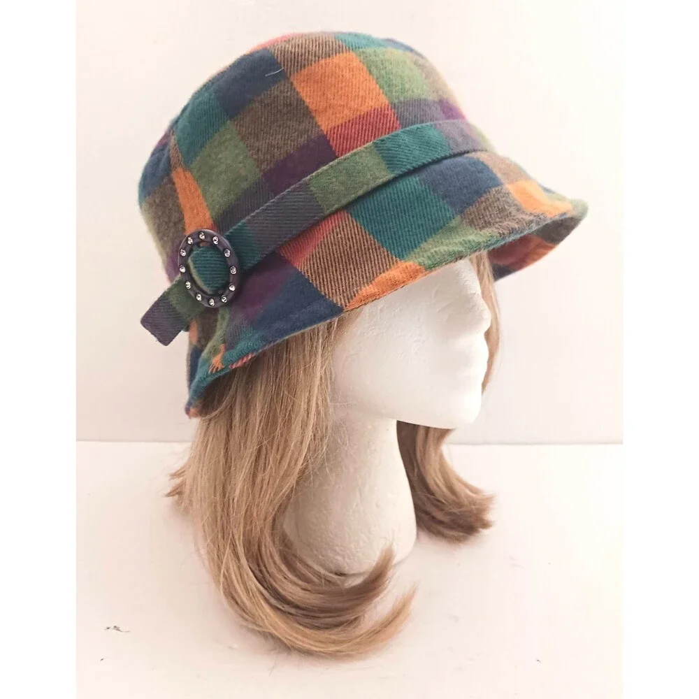 Manhattan Hat Company Bright Multi Plaid Bucket Hat O/S